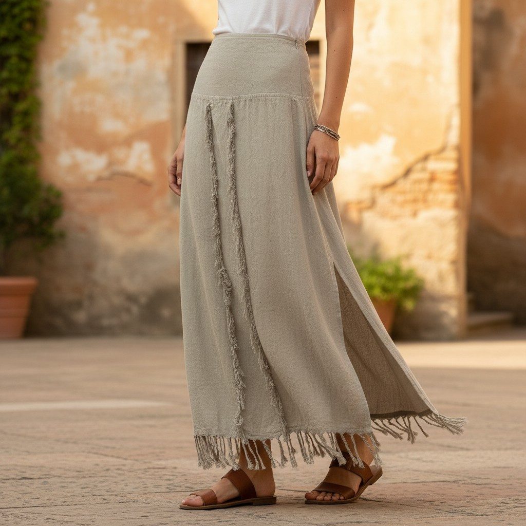 Guru-Shop Minirock Langer Boho Rock, schmaler Sommerrock, Panel.. alternati günstig online kaufen