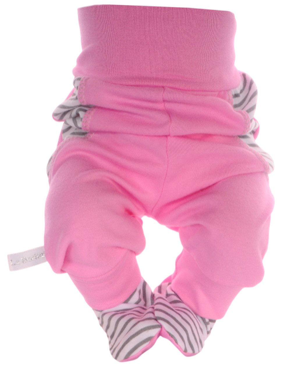 Schlupfhose Baby Hose mit Füßchen Erstlingshose für Neugeborene in Rosa