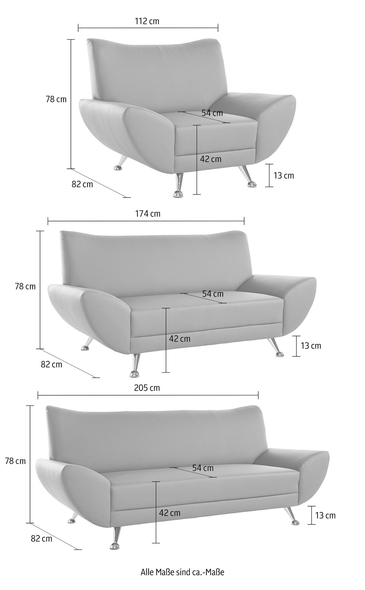 INOSIGN Polstergarnitur "Saltare elegant und komfortabel, OTTOs Choice", (3 günstig online kaufen