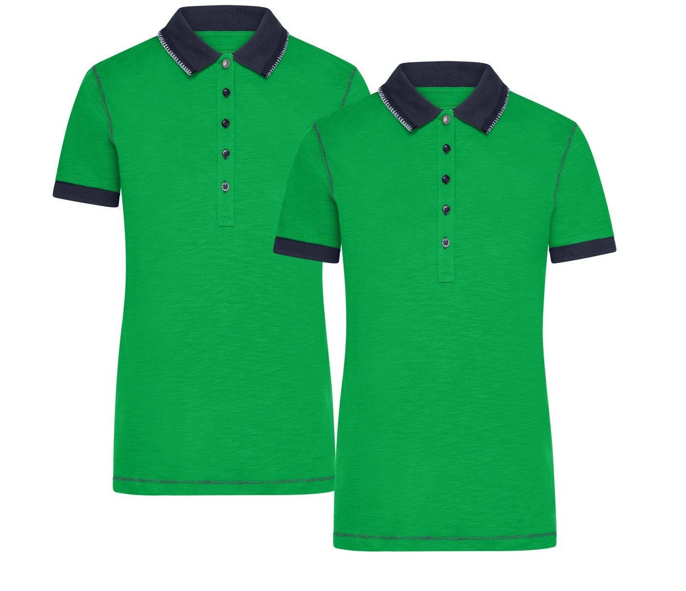 James & Nicholson Poloshirt Doppelpack Damenpoloshirt in trendiger Slub Qua günstig online kaufen