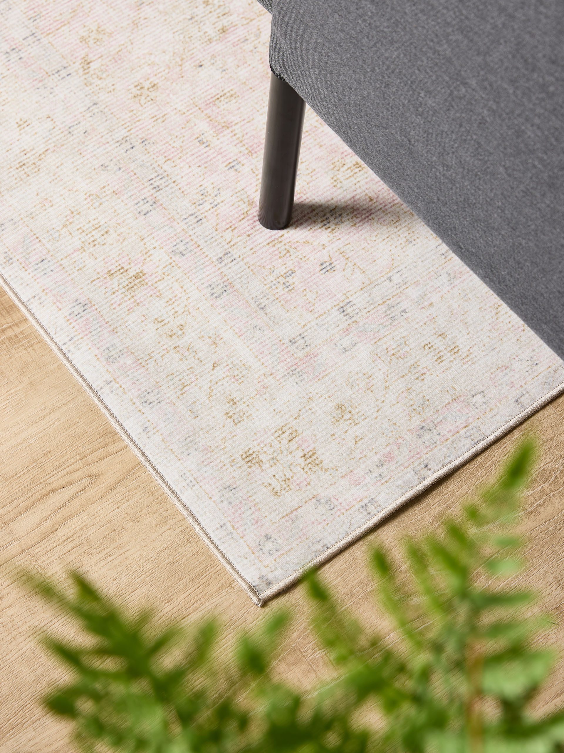 Interiyou Teppich Gent, Rechteckig, Höhe: 5 mm, Vintage Kurzflor für Wohnzimmer, Schlafzimmer, waschbar, pflegeleicht