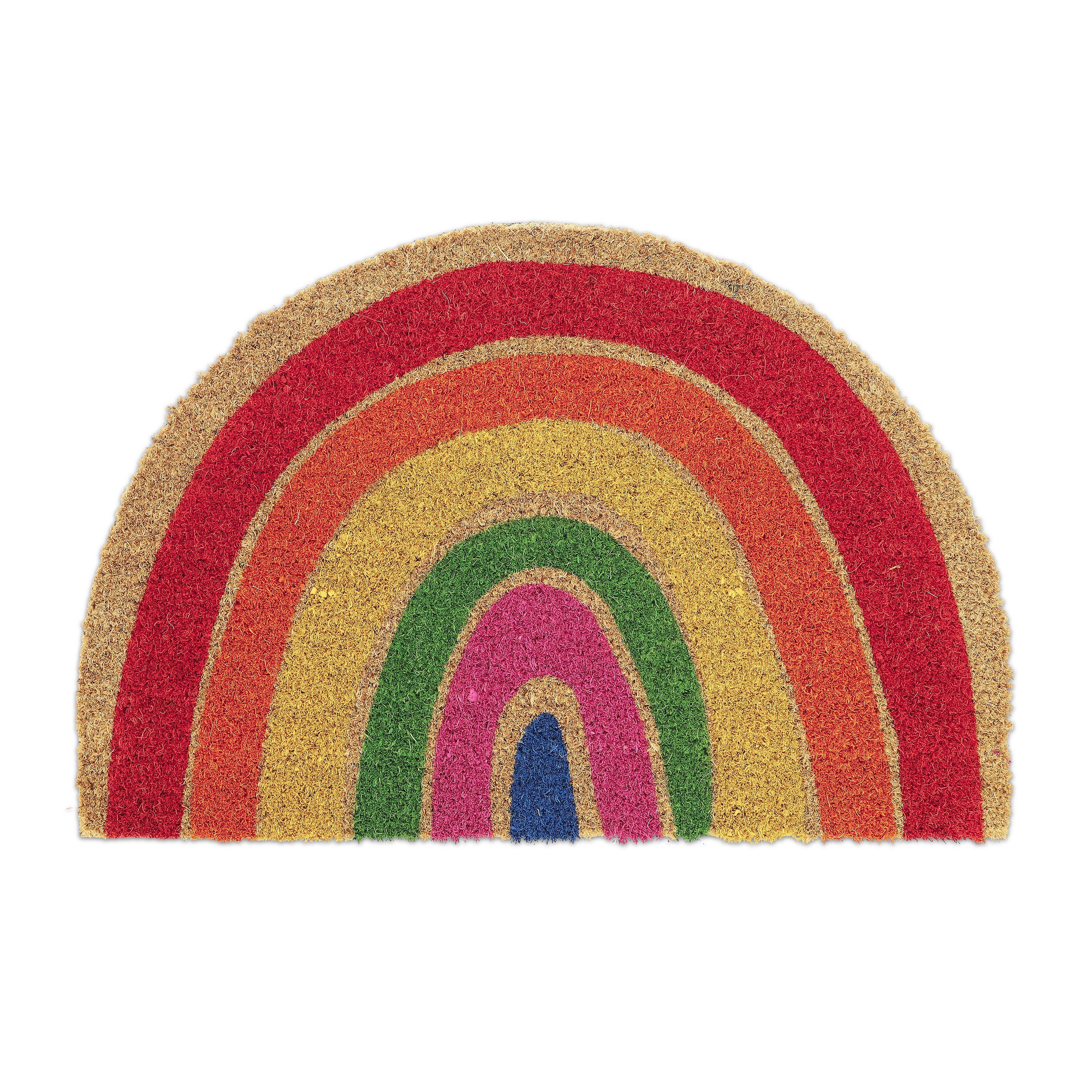 relaxdays Fußmatte Kokos Fußmatte Regenbogen, Höhe: günstig online kaufen