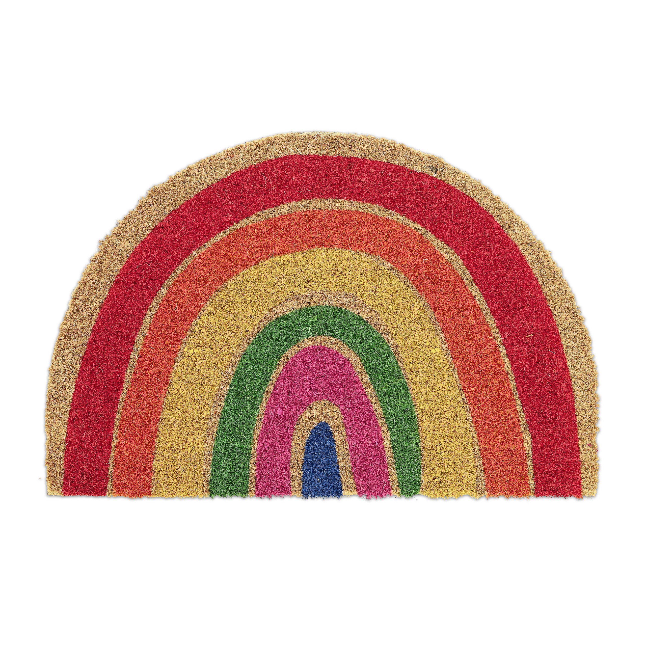 Fußmatte Kokos Fußmatte Regenbogen, relaxdays, Höhe: 15 mm