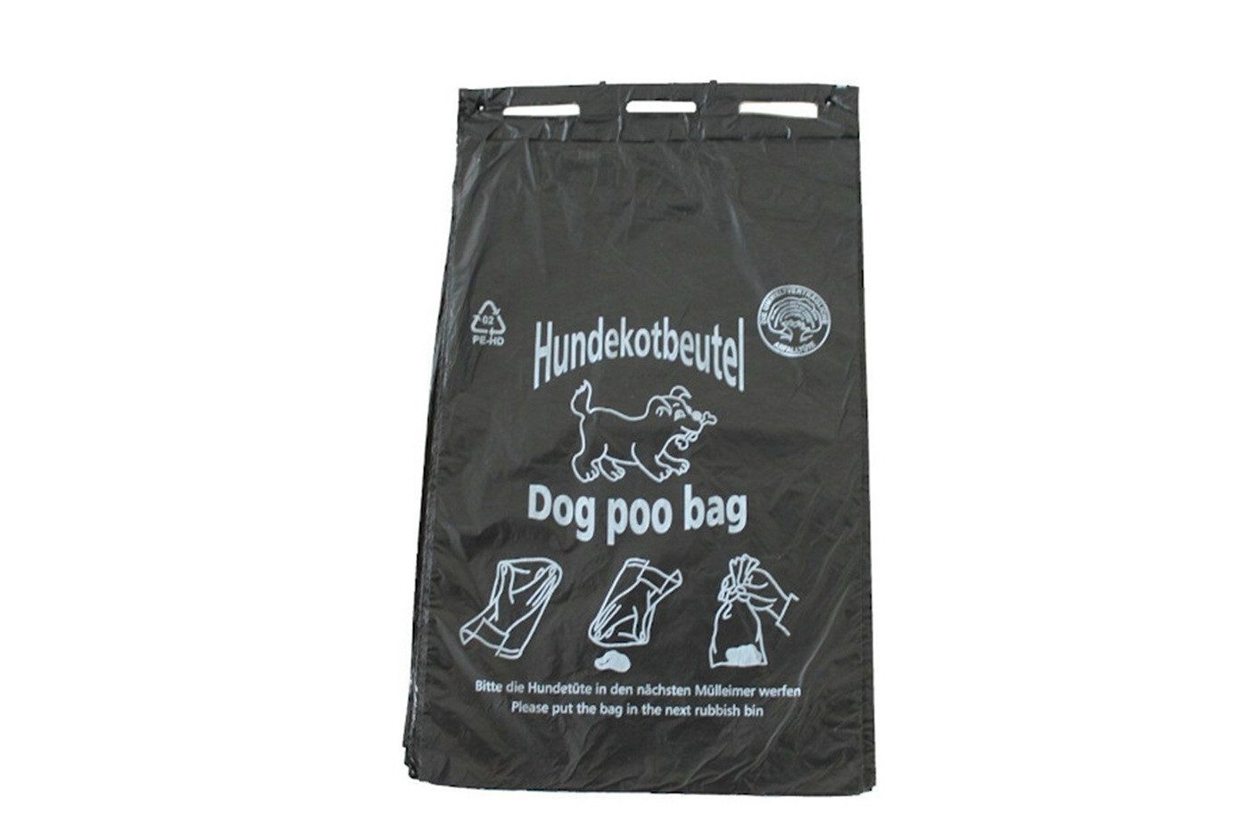 Poller GmbH Vogtland Hundekotbeutel Hundekotbeutel - schwarz bedruckt weiß - abreissbar - 20 x 32 + 3 cm