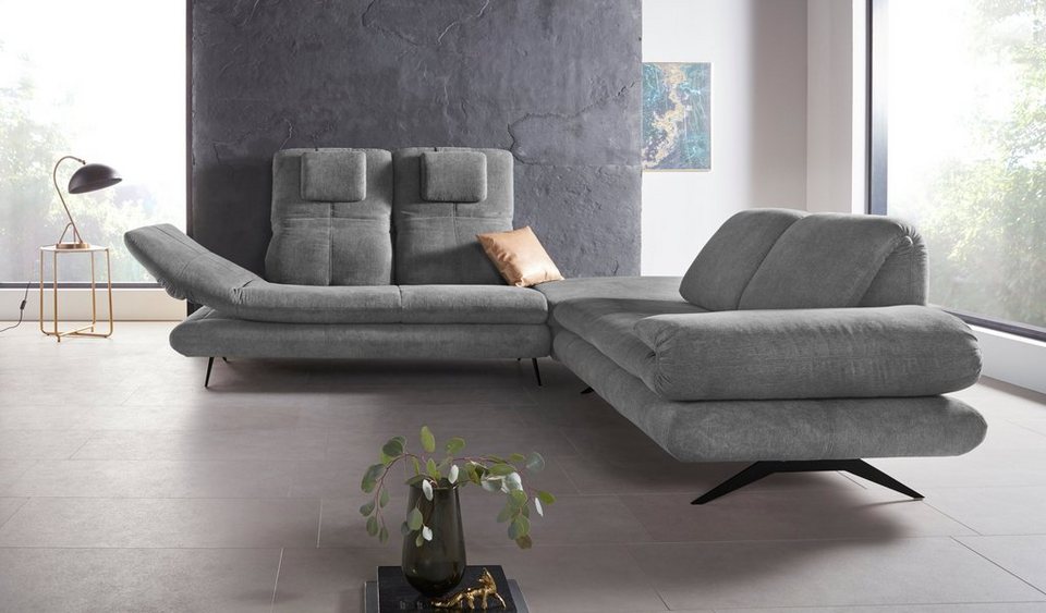 Places of Style Ecksofa Milano, gleichschenklig, wahlweise mit Armteil- und  RÜckenverstellung