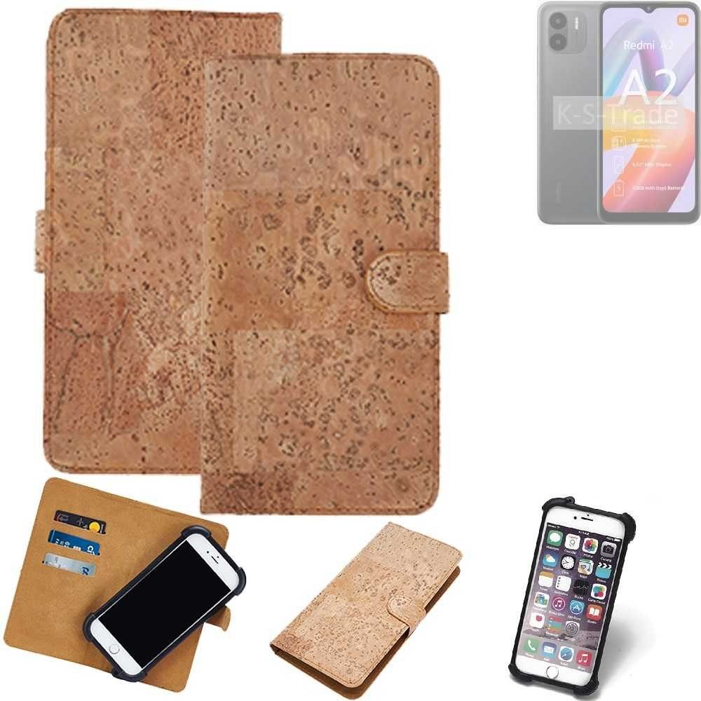 K-S-Trade Handyhülle für Xiaomi Redmi A2, Hülle - Kork Handyhülle Cover - Schutzhülle TPU Case Bumper in