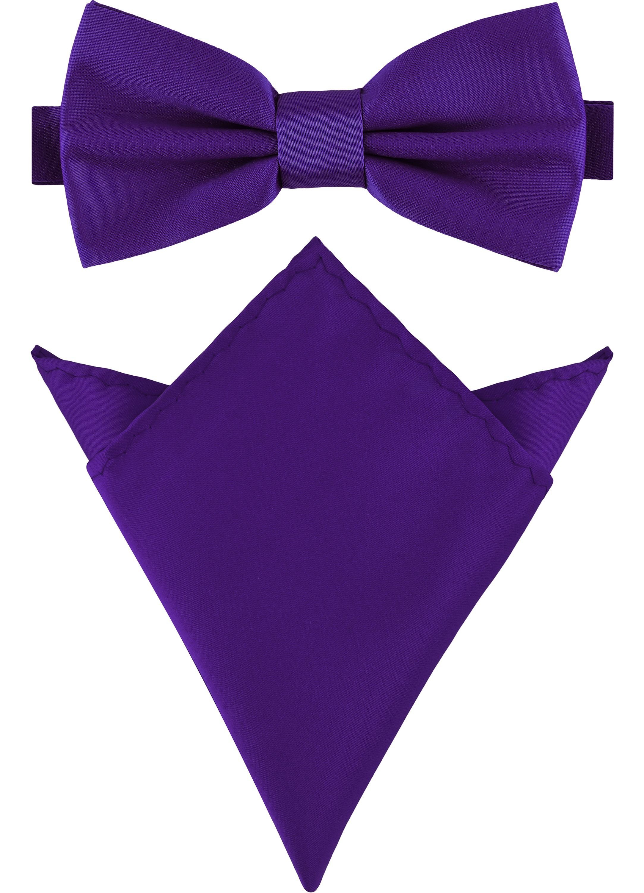 Fliege Herren Schmale Fliege & Einstecktuch Set M/P (12cm x 6cm, 22cm x 22cm)