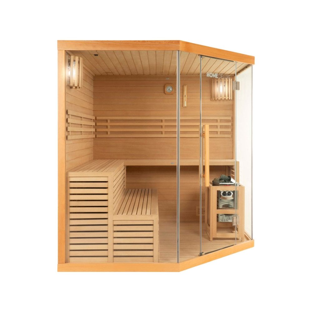 HOME DELUXE Sauna Traditionelle Sauna SKYLINE BIG - XL, BxTxH: 200,00 x 200,00 x 210,00 cm, Holz: Hemlocktanne