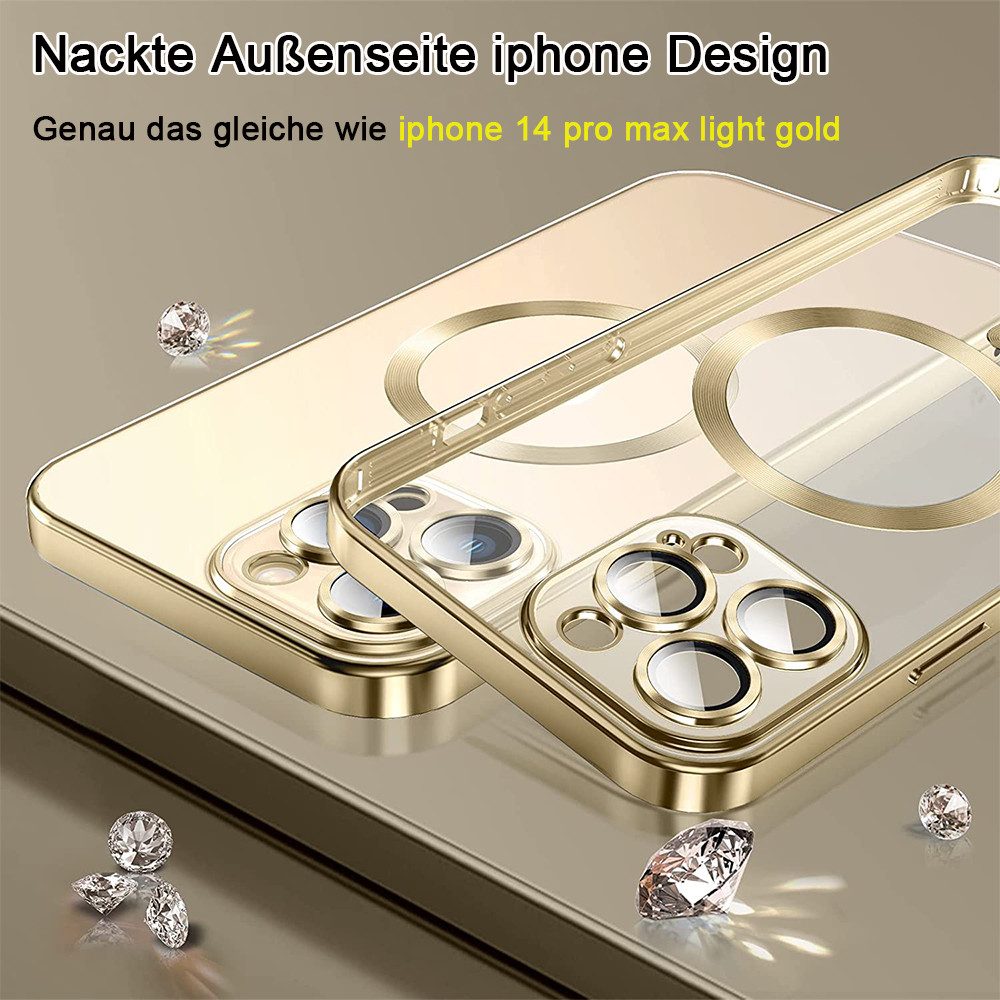 AFKSMILE Smartphone-Hülle Handyhülle für iPhone 14 Pro Max MagSafe kompatibel stoßsturzsicher