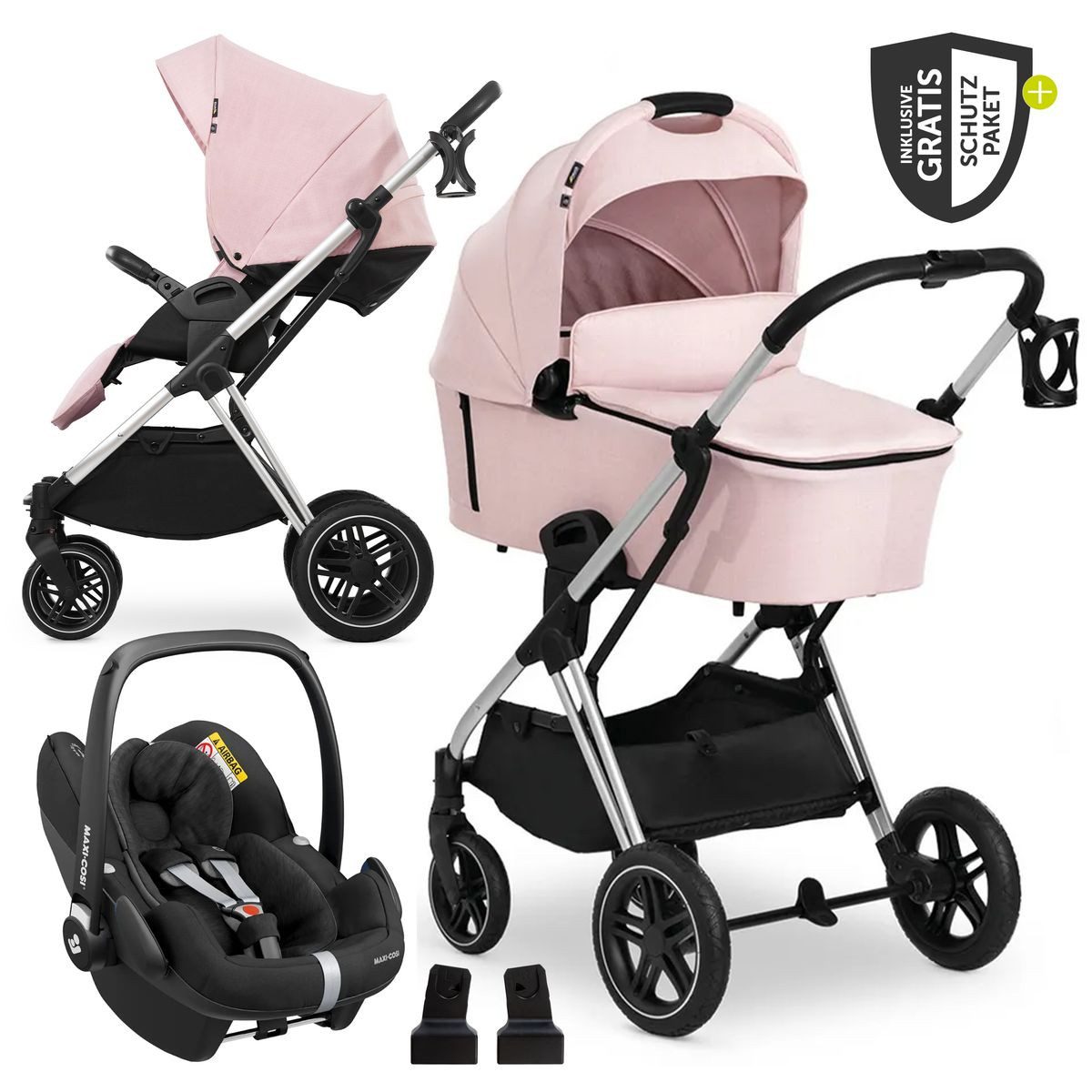 Kombi-Kinderwagen Vision X Trio Set Silver - Melange Rose