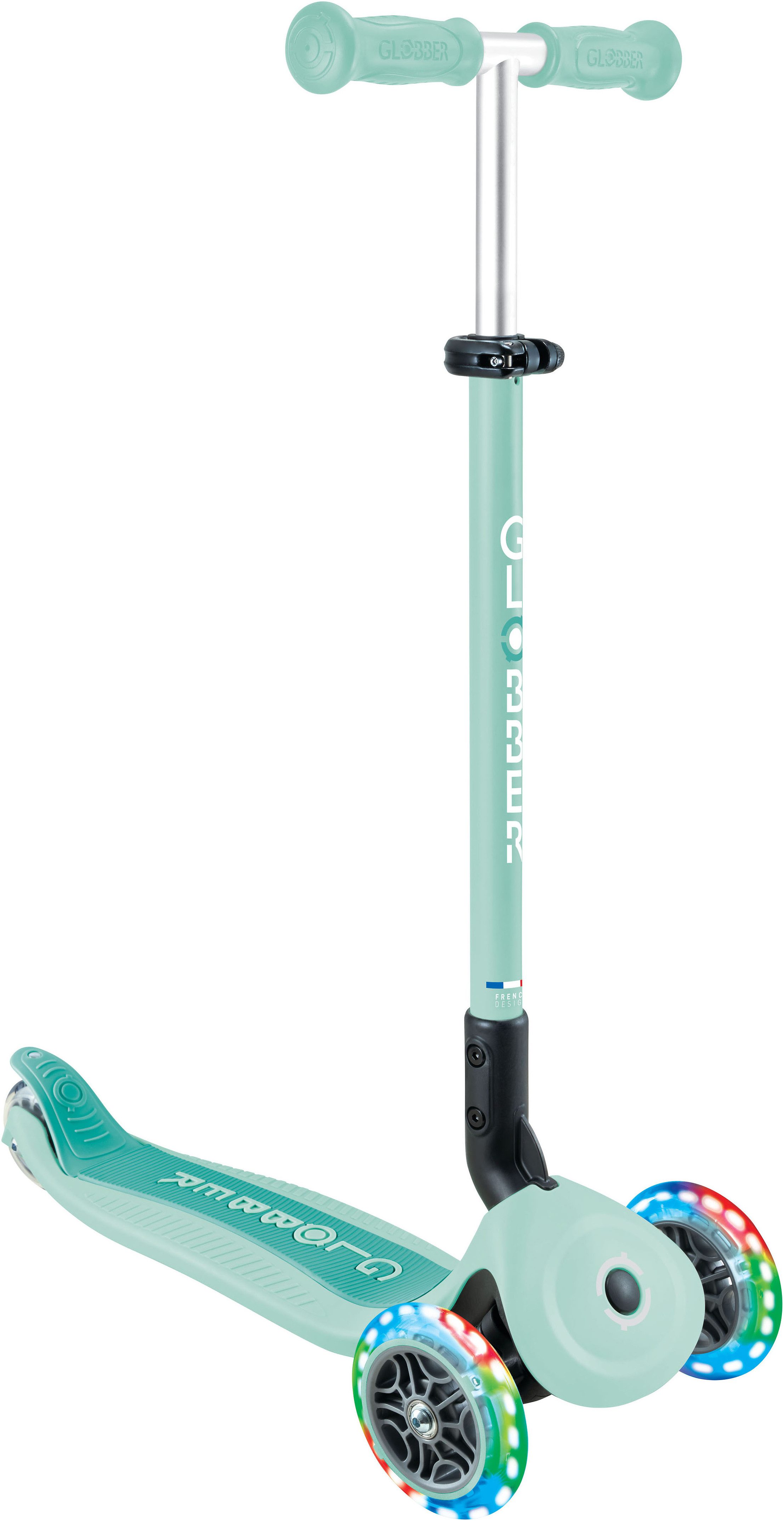 Globber Tretroller GO-UP ACTIVE LIGHTS mit Leuchtrollen, Dreirad, Laufrad und Scooter