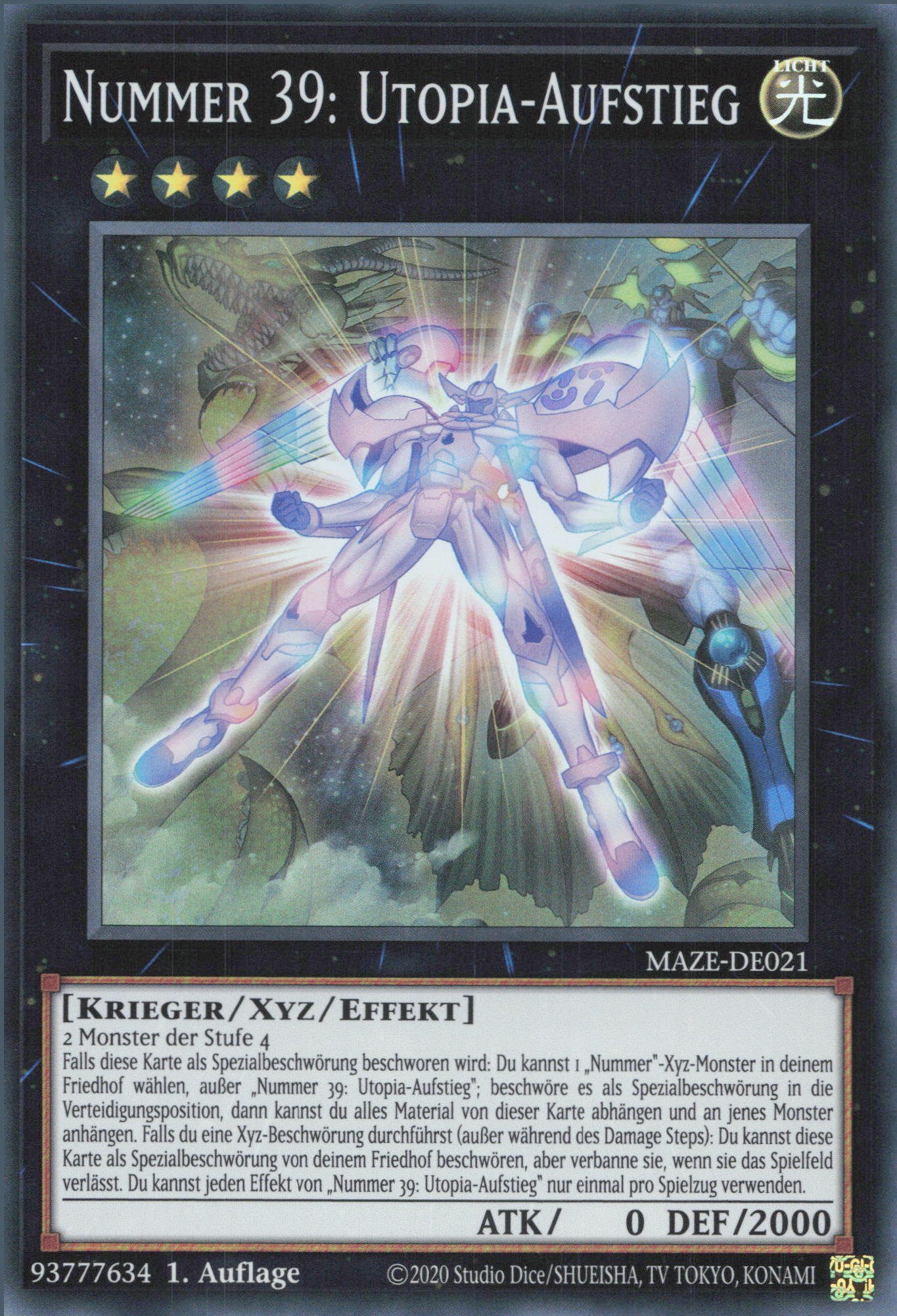 ReCollectibles Sammelkarte YuGiOh Karte Nummer 39 UtopiaAufstieg (V.1), YuGiOh! Karte MAZE
