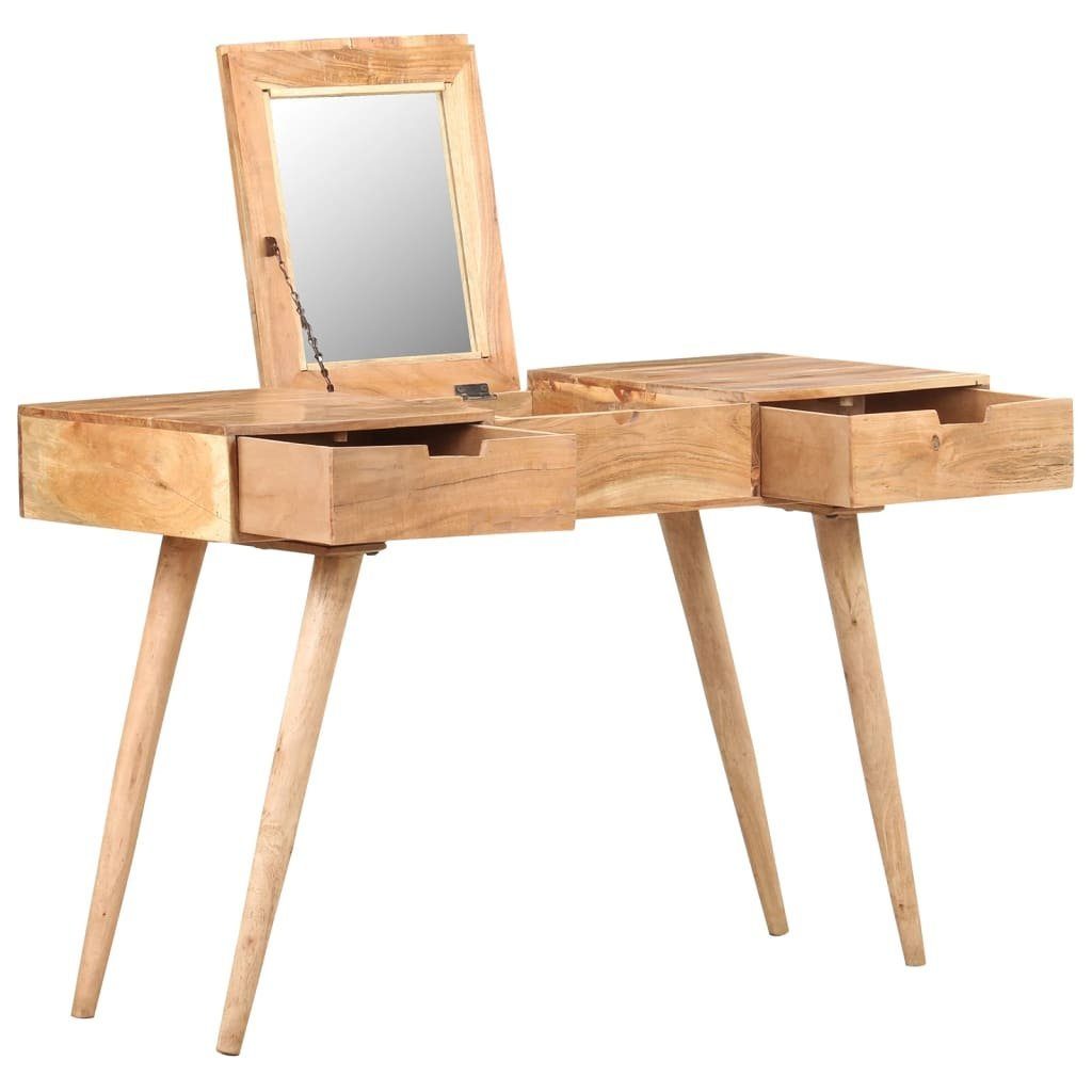 vidaXL Schminktisch Akazie Schminktisch Frisiertisch Beautytisch mit Spiegel 112x45x76 cm