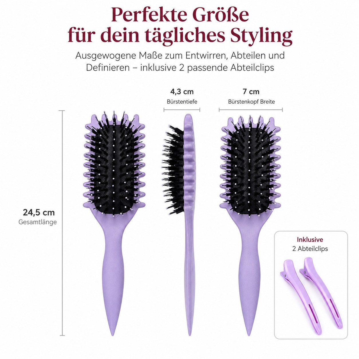 XEOOCE Haarbürste Haarbürsten-Set Haarbürste,Lockenbürste,Curl Hair Brush für Damen, Set, Entwirrbürste, Stylingbürste, ergonomischer Griff