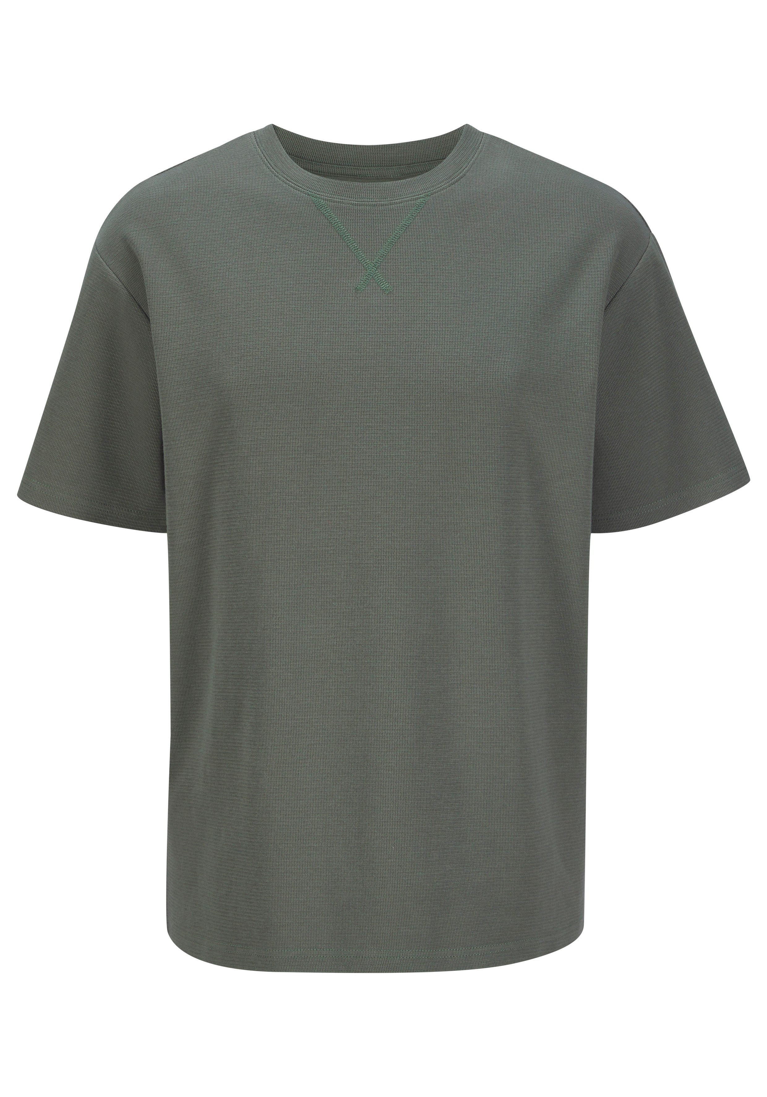 John Devin T-Shirt modische Strukturware aus Baumwoll-Elasthan-Qualität