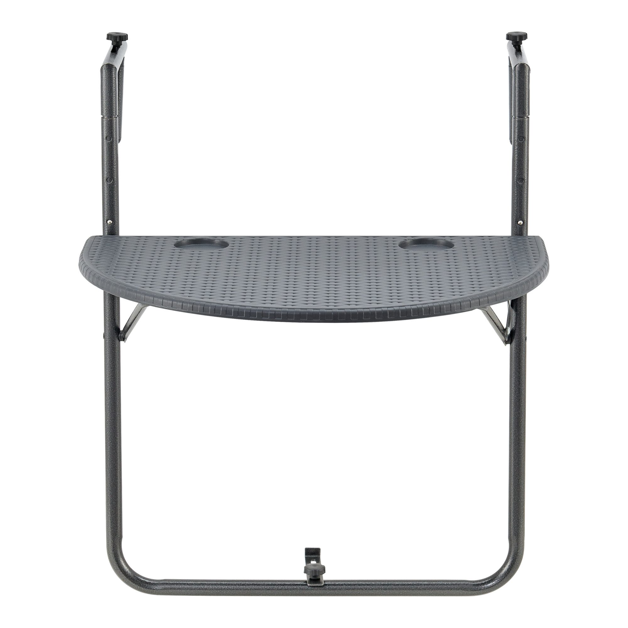 en.casa Balkonhängetisch, »Cicala« 84x60x64 cm Halbrund Stahl Dunkelgrau günstig online kaufen