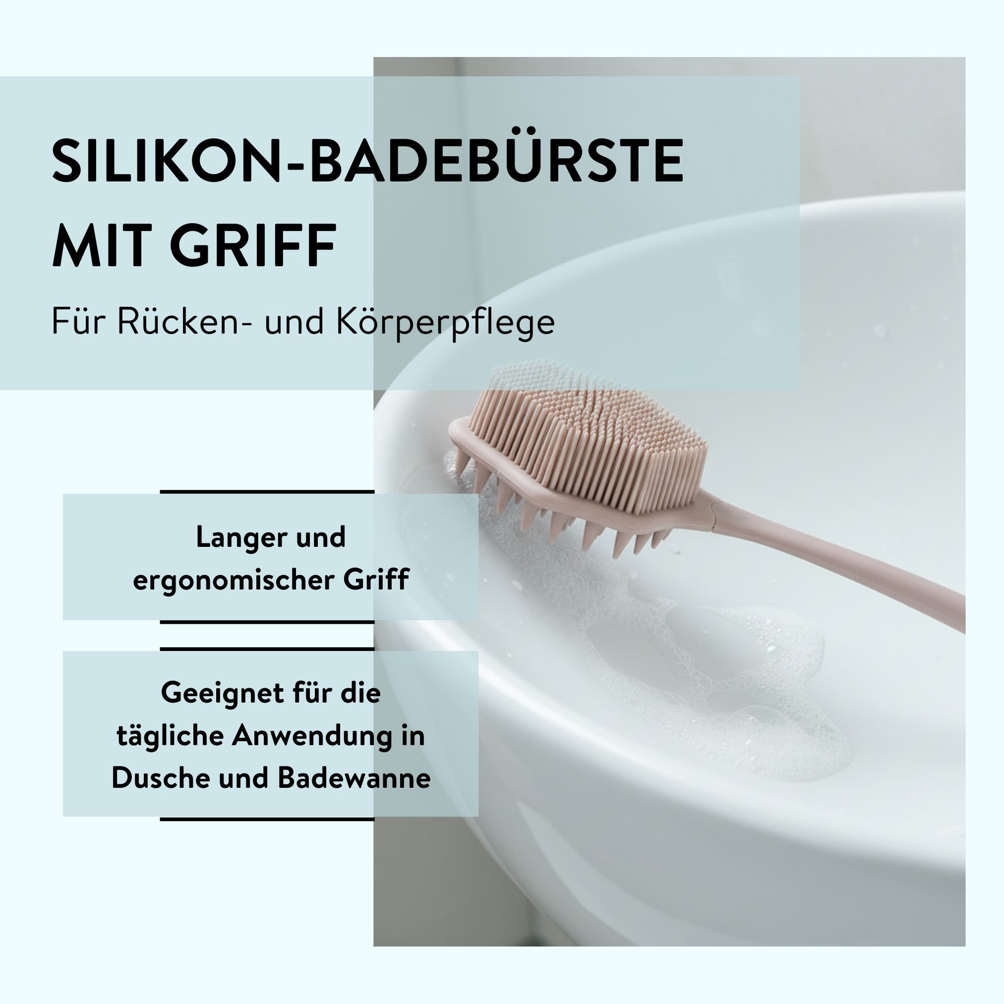 PARSA Beauty Badebürste Wellness Silikon-Badeb?rste, 2-in-1 Massage & Sanftes Peeling