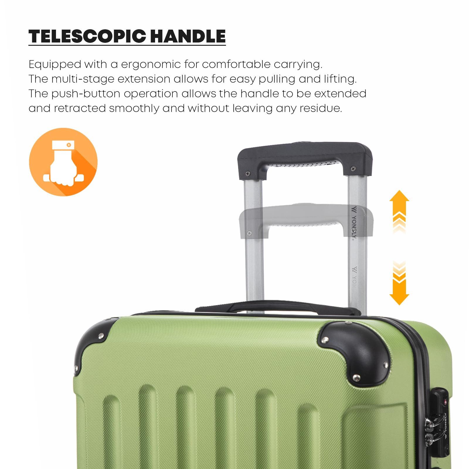 yonsly Hartschalen-Trolley Premium Hartschalen-Reisekoffer Trolley Kabinenk günstig online kaufen