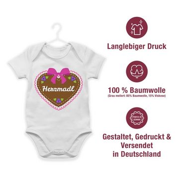 Shirtracer Shirtbody Herzmadl mit Lebkuchenherz Mode für Oktoberfest Baby Outfit