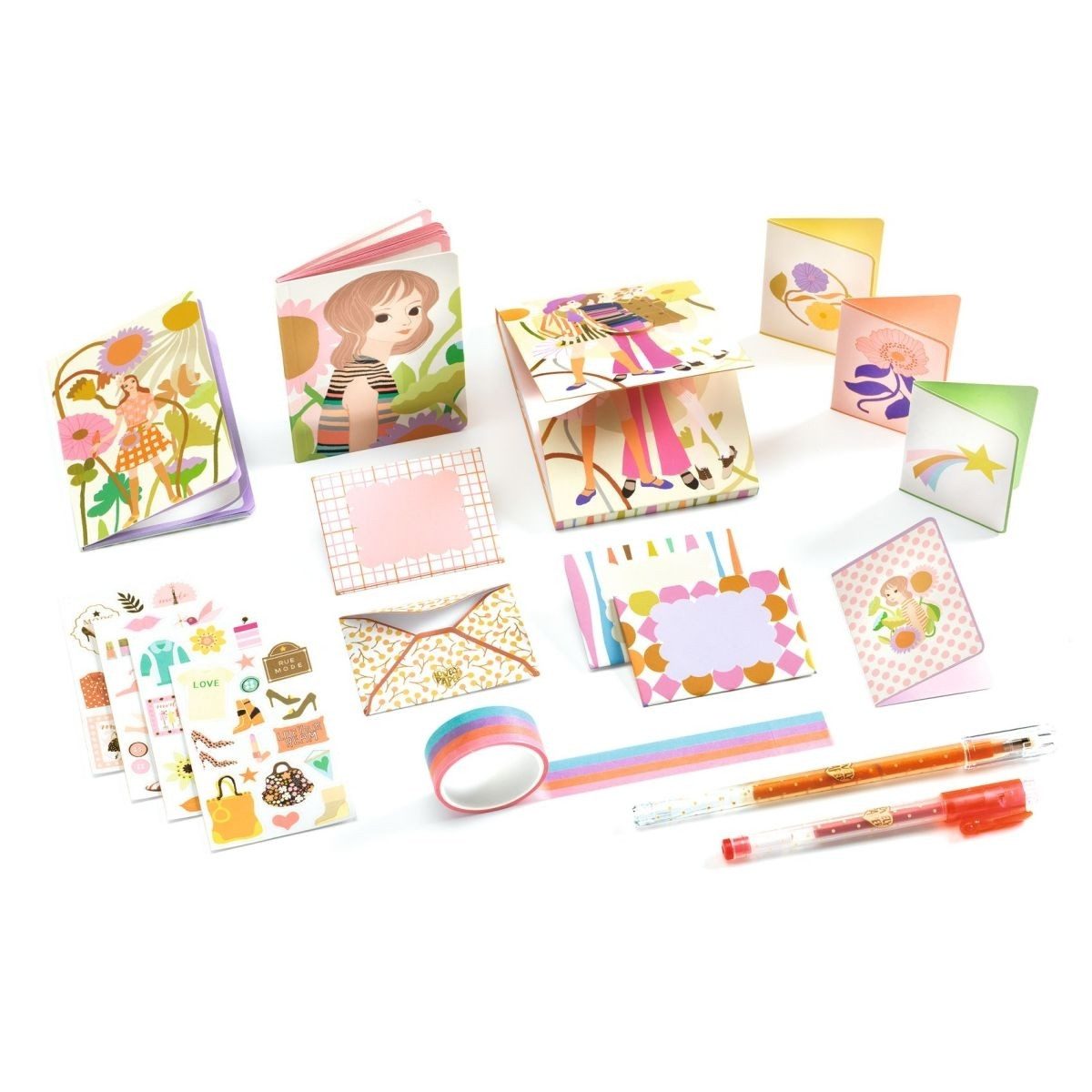 DJECO Kreativset Schreibwaren-Schrank Tinou Schreibwaren Set für Kinder