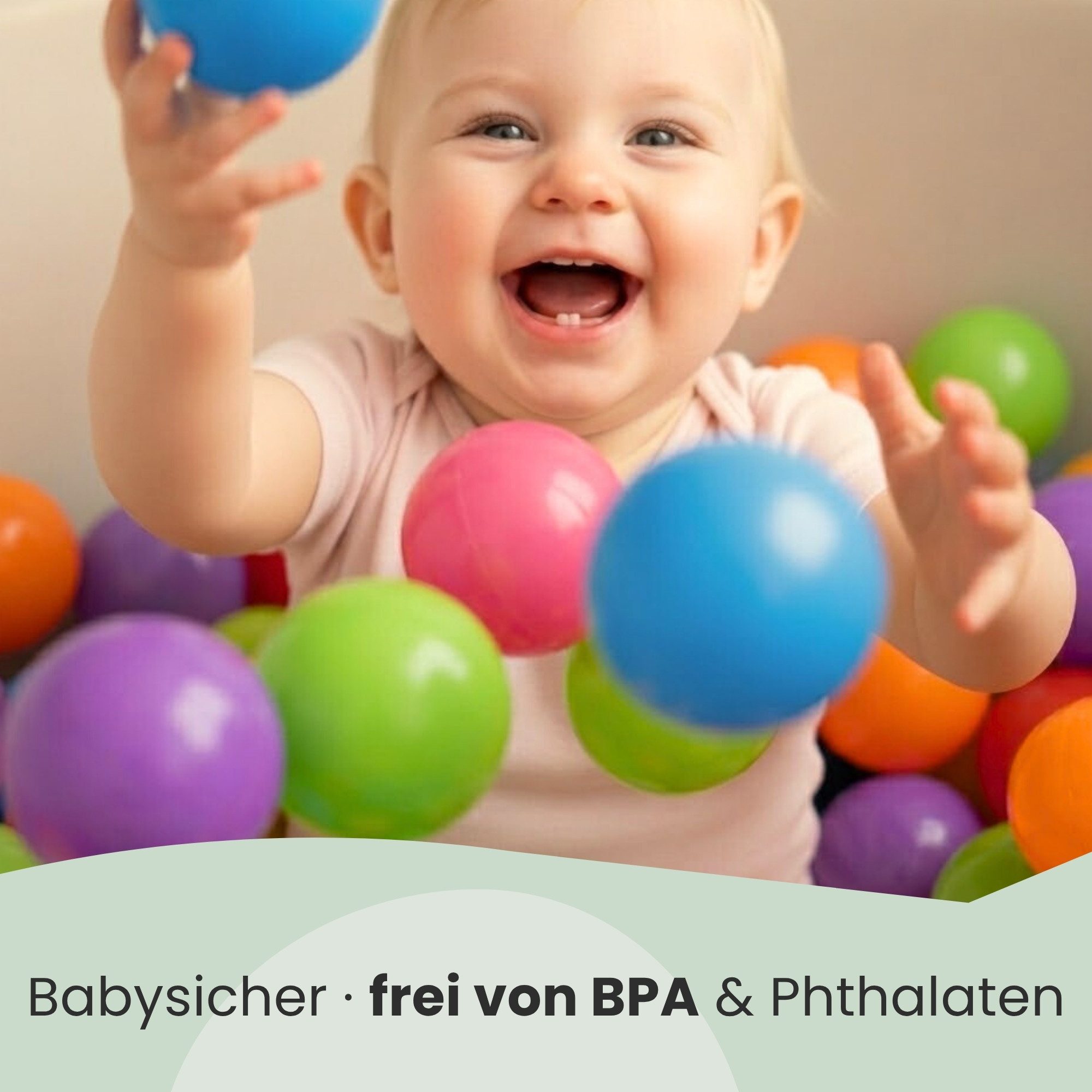 LittleTom Bällebad-Bälle Baby - 200 Bunte Bälle fürs Bällebad - 6cm Geprüfte Kinder Spielbälle (200-St), Ab dem 1. Tag: Babybälle zum Greifen - Plastikbälle für den Bällepool