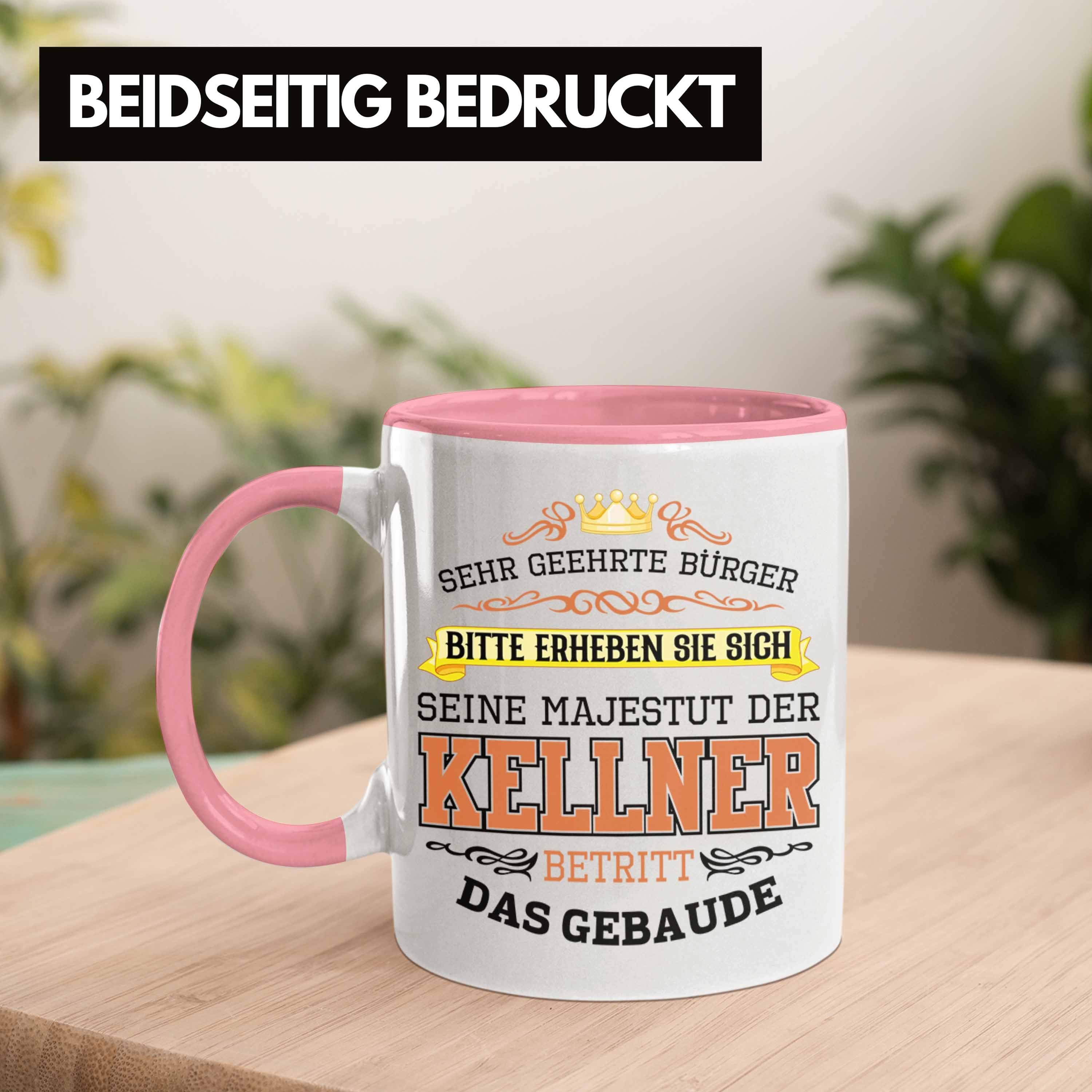 Trendation Tasse Trendation - Kellner Geschenkidee Geschenke Rosa Tasse Gastro Kellner für Geschenk