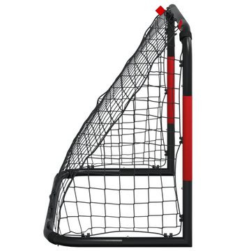 vidaXL Fußballtor Fußballtor mit Netz Rot und Schwarz 90x48x71 cm Stahl Garten Kinder Fu