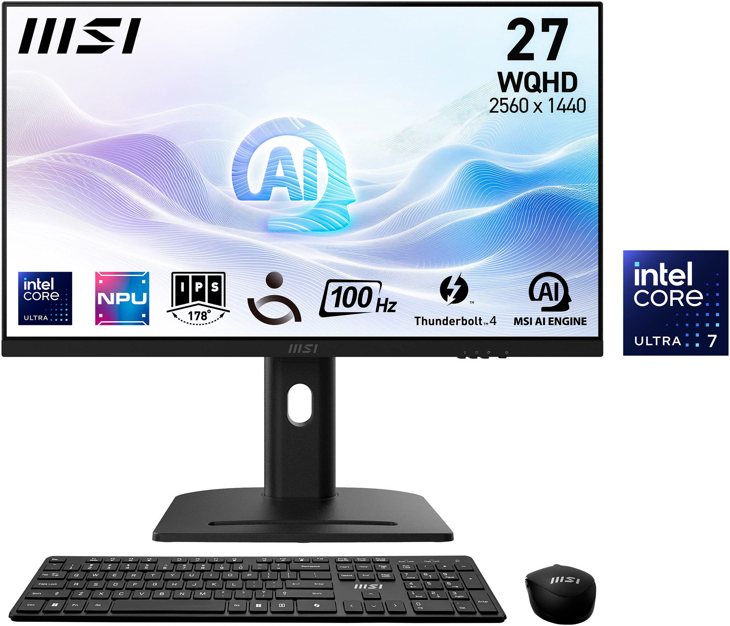 MSI Modern AM273QP AI 1UMG-220DE All-in-One PC (27 Zoll, Intel Core Ultra 7 155H, ARC Graphics, 32 GB RAM, 1000 GB SSD)