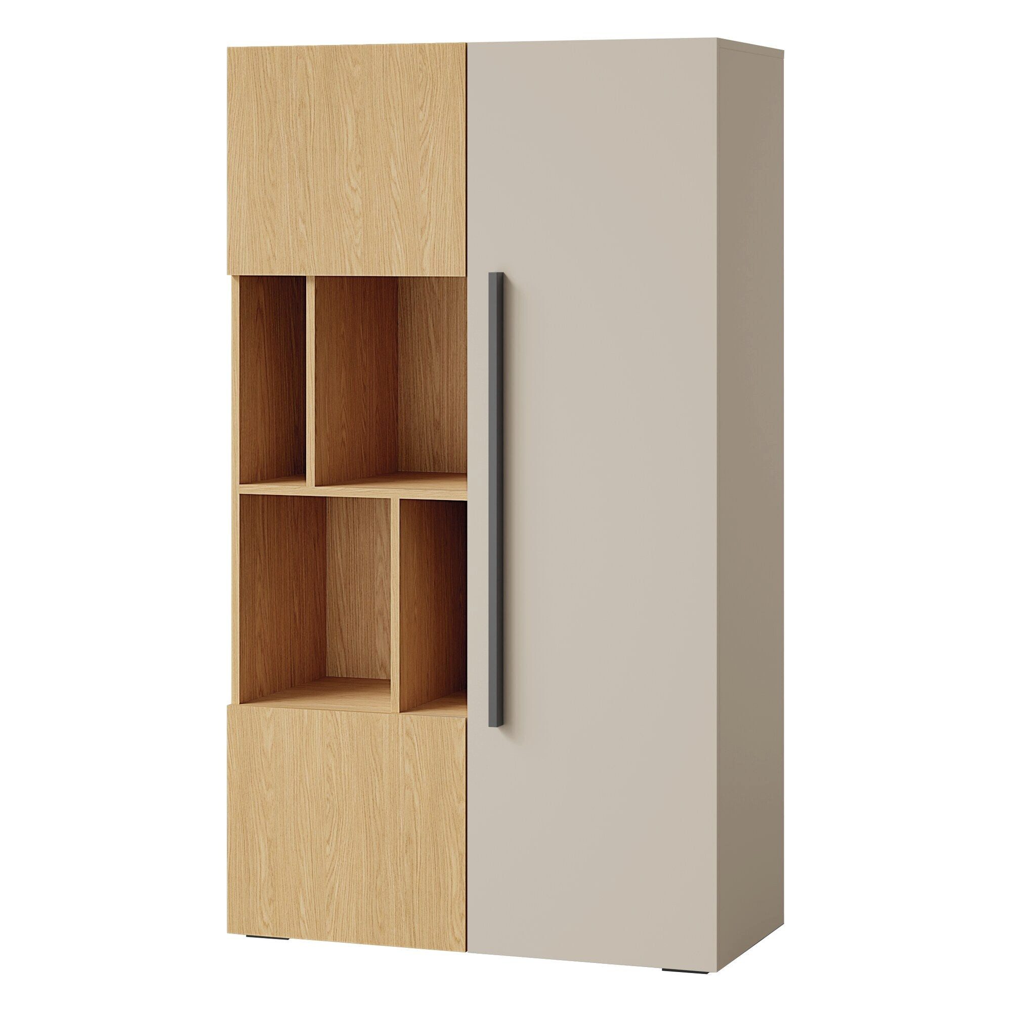 ROYAL24_MARKT Standregal Lorin Regal 90 cm mit 3 Türen und offenen Fächern