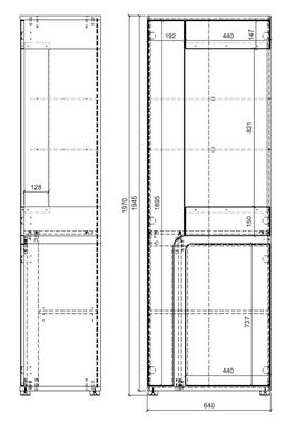 Feldmann-Wohnen Standvitrine MILANO (Vitrine, Glasvitrine) B/T/H: 64 cm / 42 cm / 194,5 cm