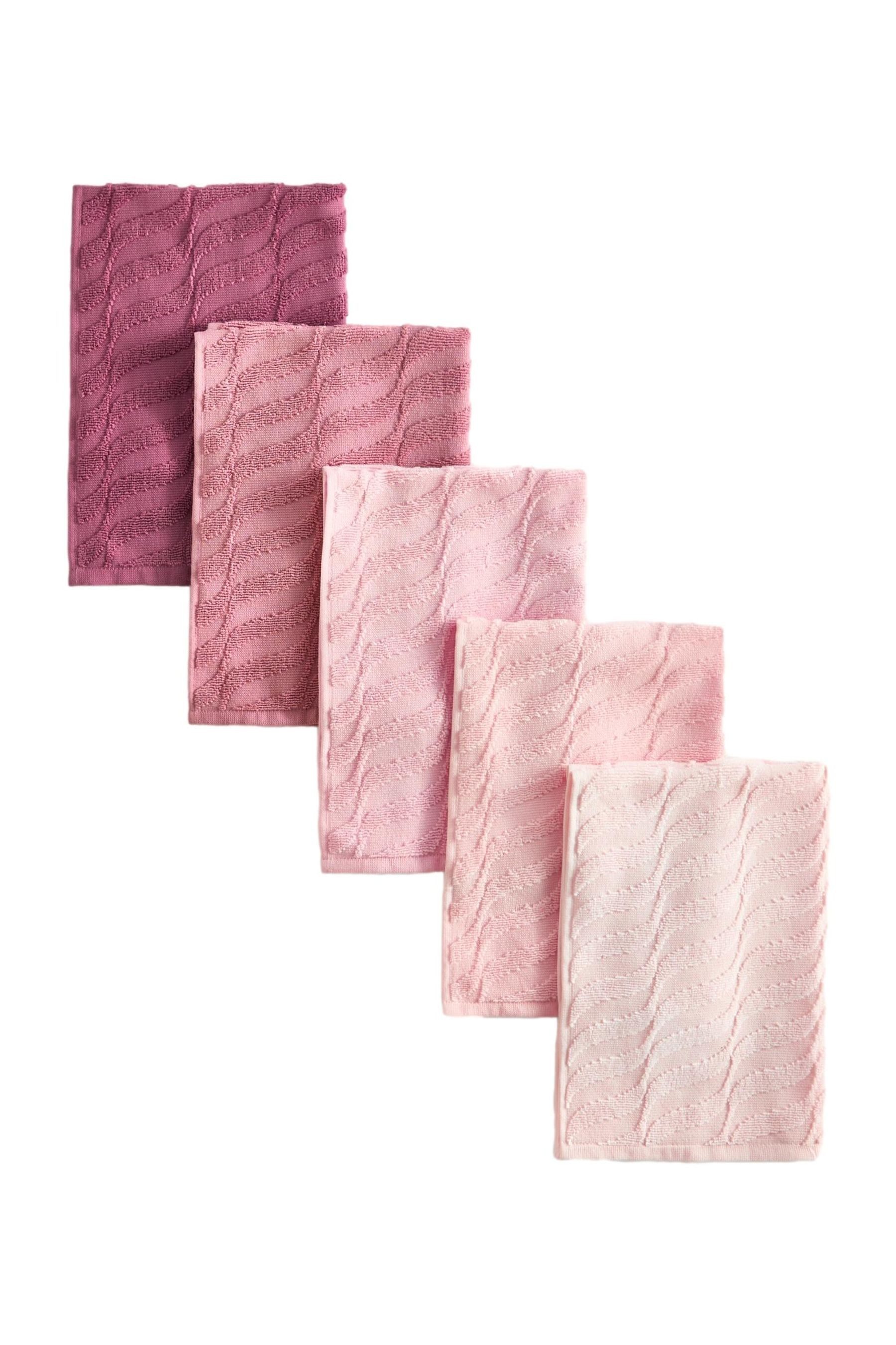 Next Geschirrtuch 5er-Set Geschirrtücher aus Frottee, Pink/rosa