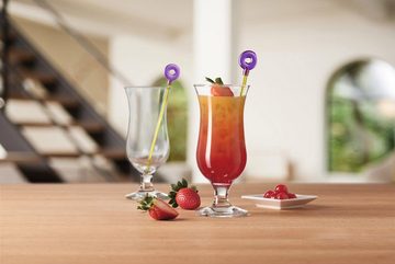 LEONARDO Cocktailglas Hurricane, Glas, (6 Gläser, 6 Rührer), 330 ml