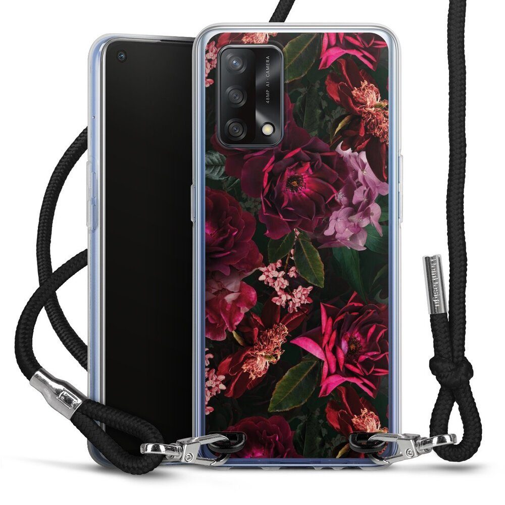 DeinDesign Handyhülle Rose Blumen Blüte Dark Red and Pink Flowers, Oppo A74 Handykette Hülle mit Band Case zum Umhängen Cover mit Kette