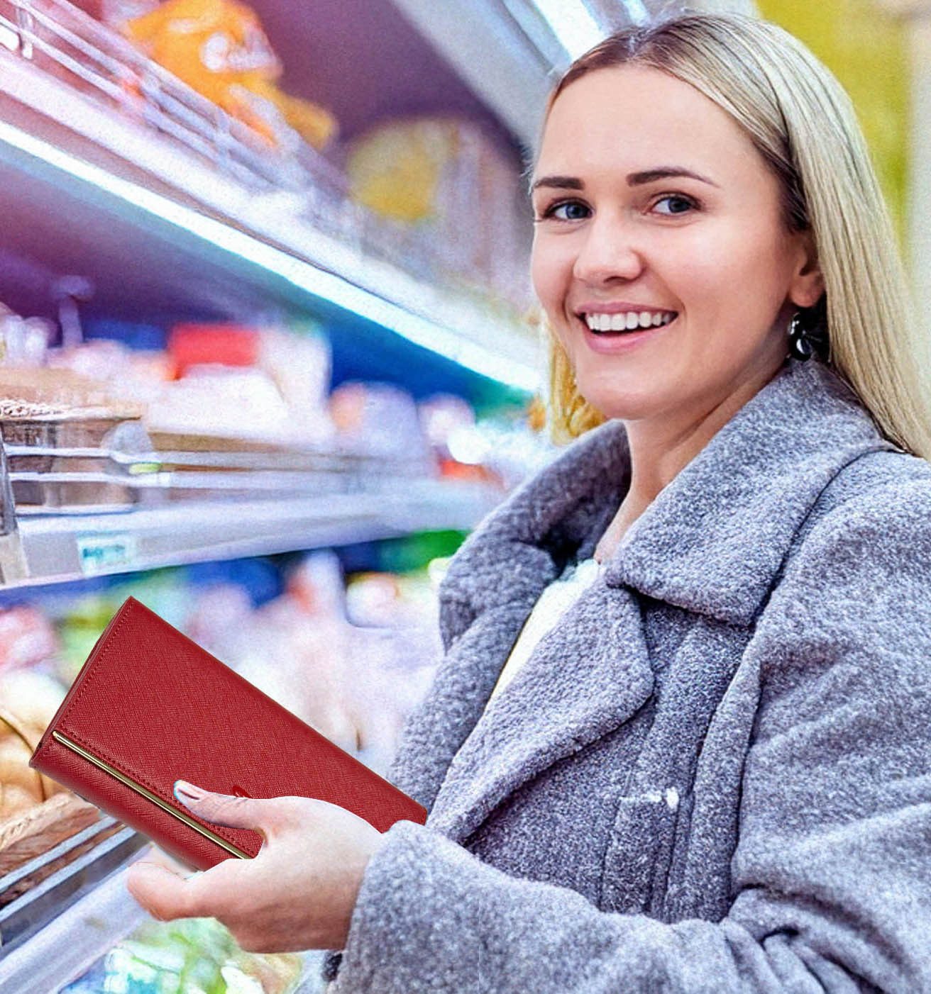 Bag & Belt Bügelbörse Saffiano-Optic (Damen-Geldbörse) günstig online kaufen