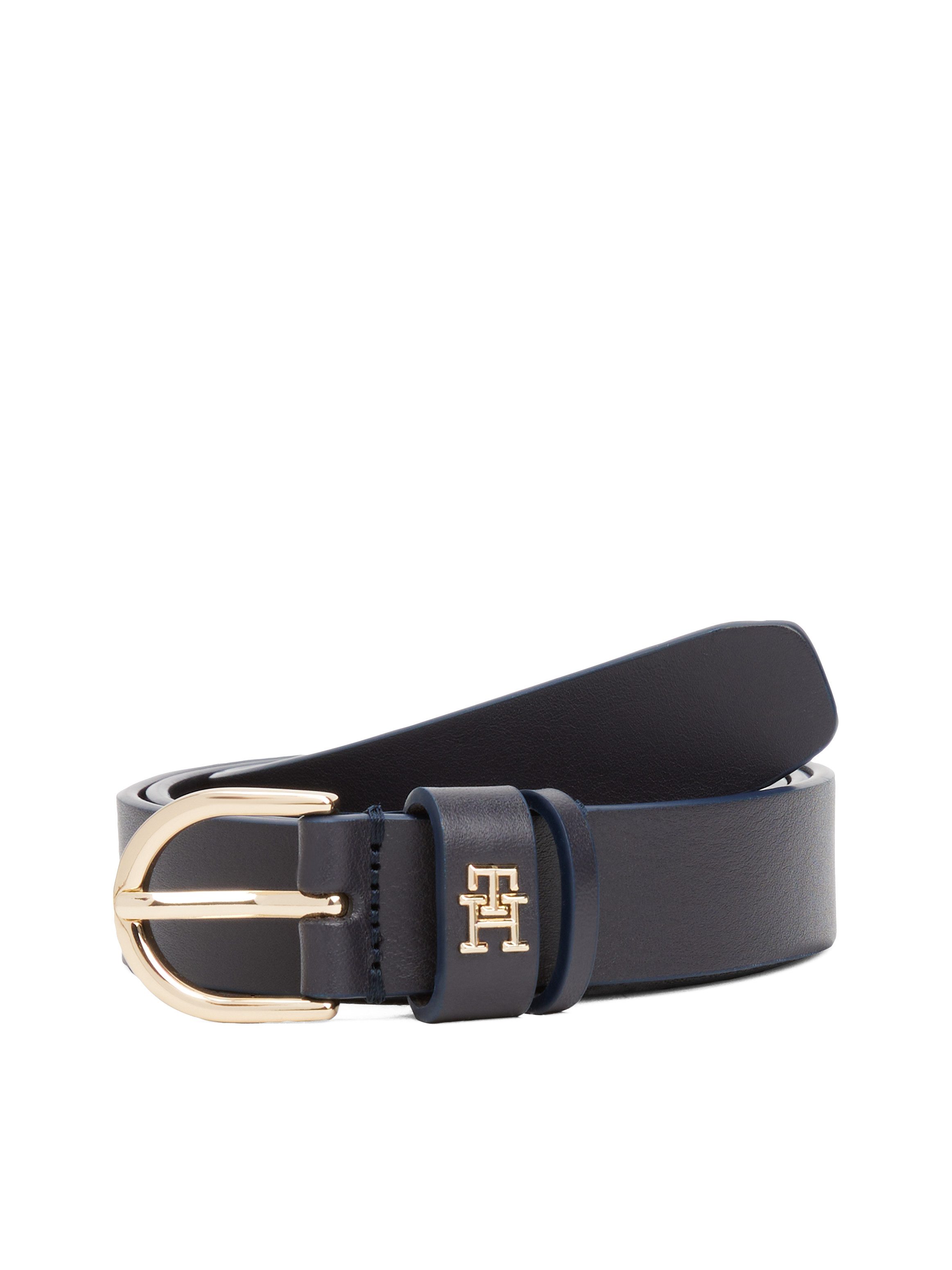 Tommy Hilfiger Ledergürtel ESSENTIAL EFFORTLESS 2.5 GOLD Logoemblem, weiche Haptik, ovale Einfachdornschließe