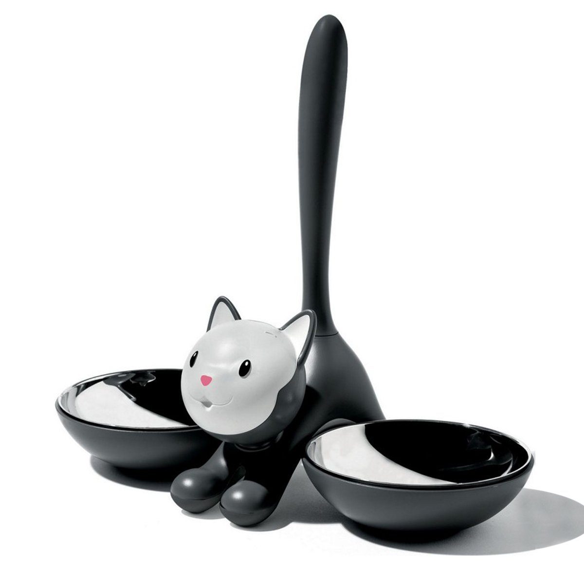 Alessi Futterstation Katzennapf TIGRITO schwarz-weiß