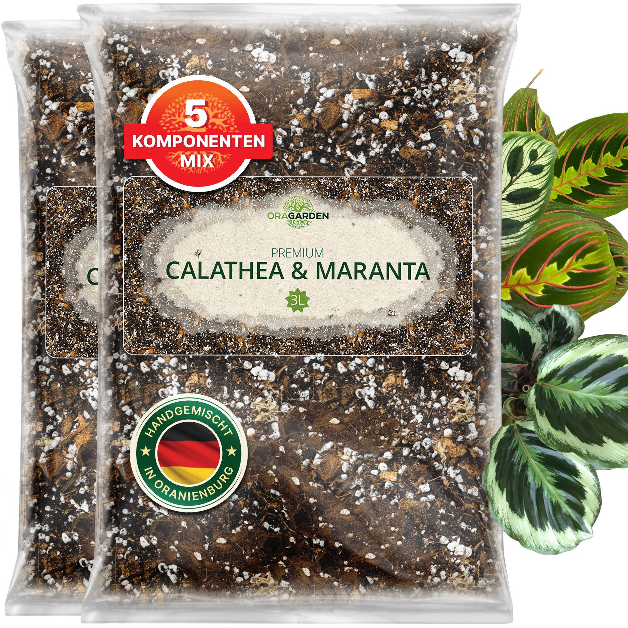 OraGarden Gartenbau-Substrat Calathea & Maranta Erde, mit Wurmhumus