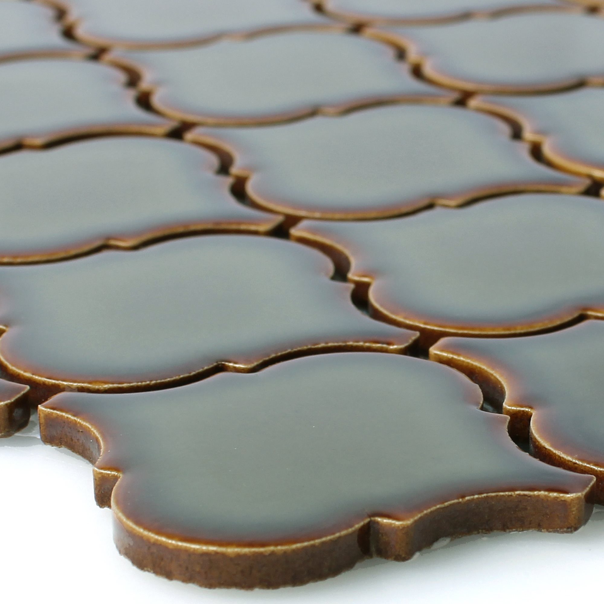 Mosafil Mosaikfliesen Keramik Mosaikfliesen Trier Florentiner, Keramik 24.500x29.300, grün, Verlegefertig auf ein Netz geklebt - Frostsicher - Wasserfest