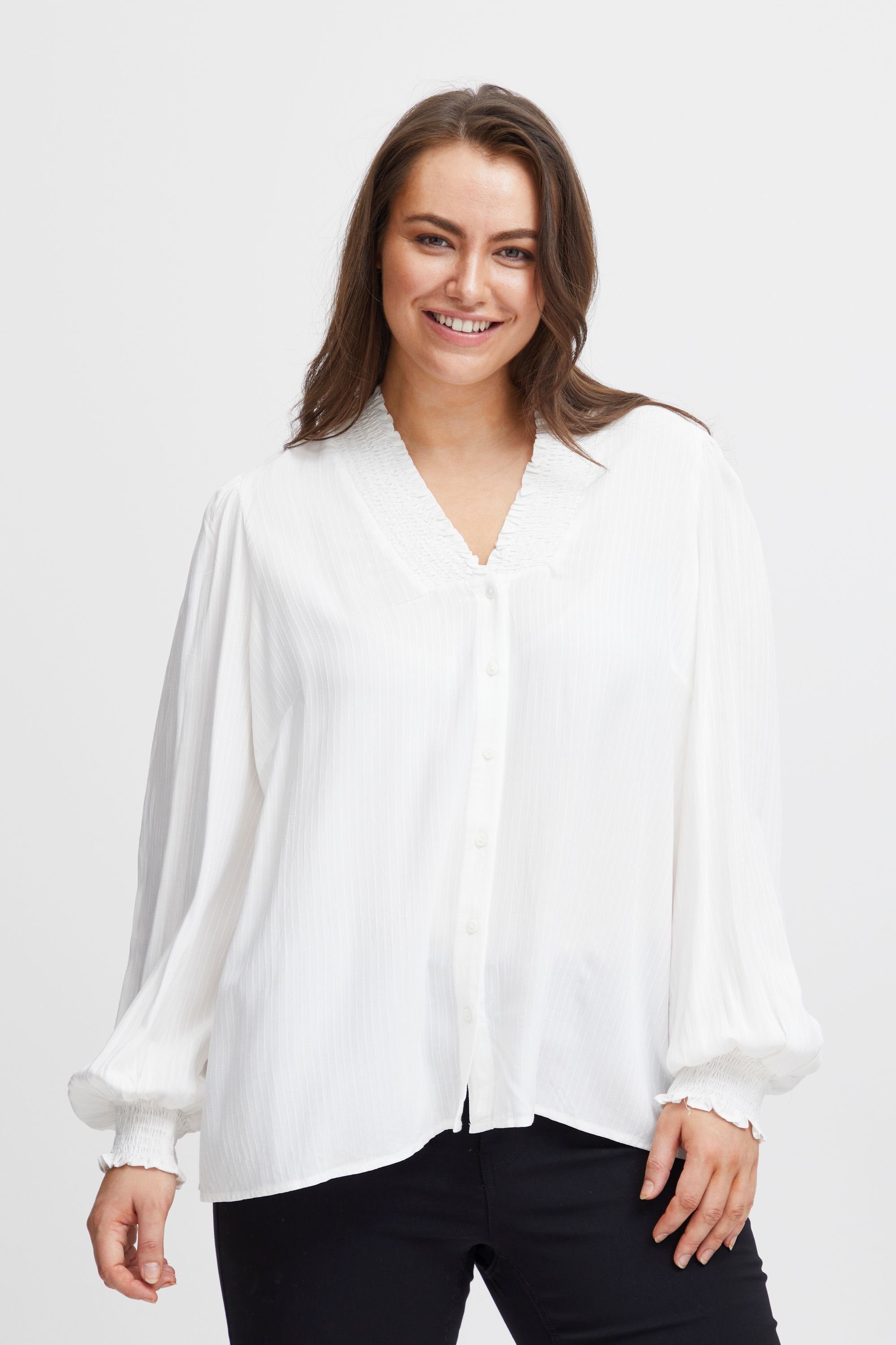 fransa Langarmbluse Fransa FPAMBER BL 1 Blanc de Blanc | Blusen