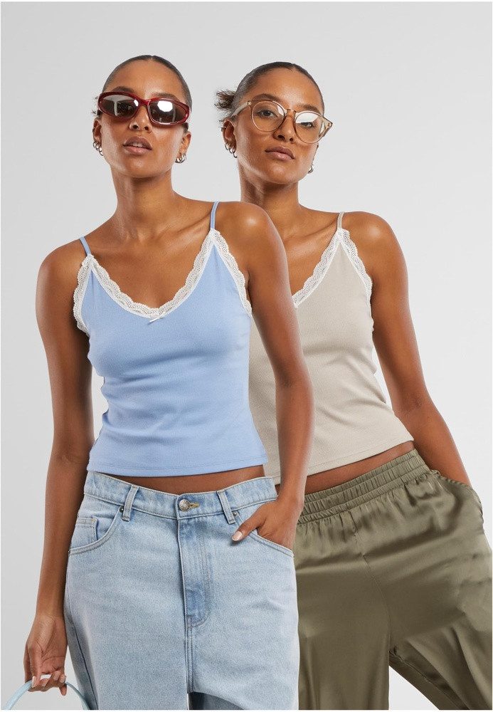 Shirttop Ladies V-Neck Lace Top 2-Pack