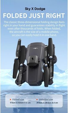 LUXWALLET Sky X Dodge 22 km/h – Infrarot-Hindernisvermeidung Drohne (640x480P, Mini-Drohne – 2X Kamera-Drohne WiFi – Einsteiger-Quadcopter)