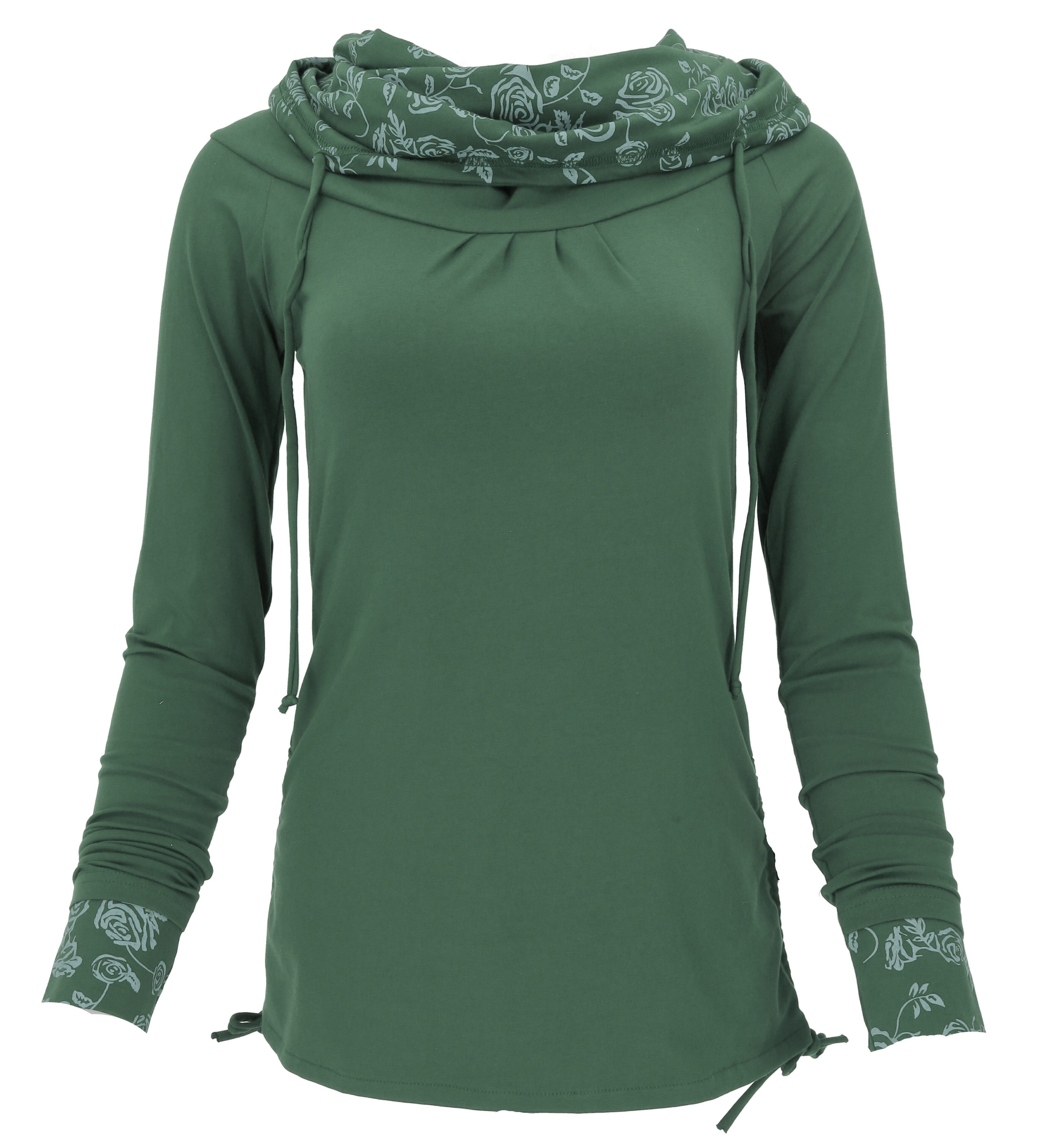 Guru-Shop Longsleeve Longshirt aus Bio-Baumwolle, Boho Shirt.. alternative Bekleidung