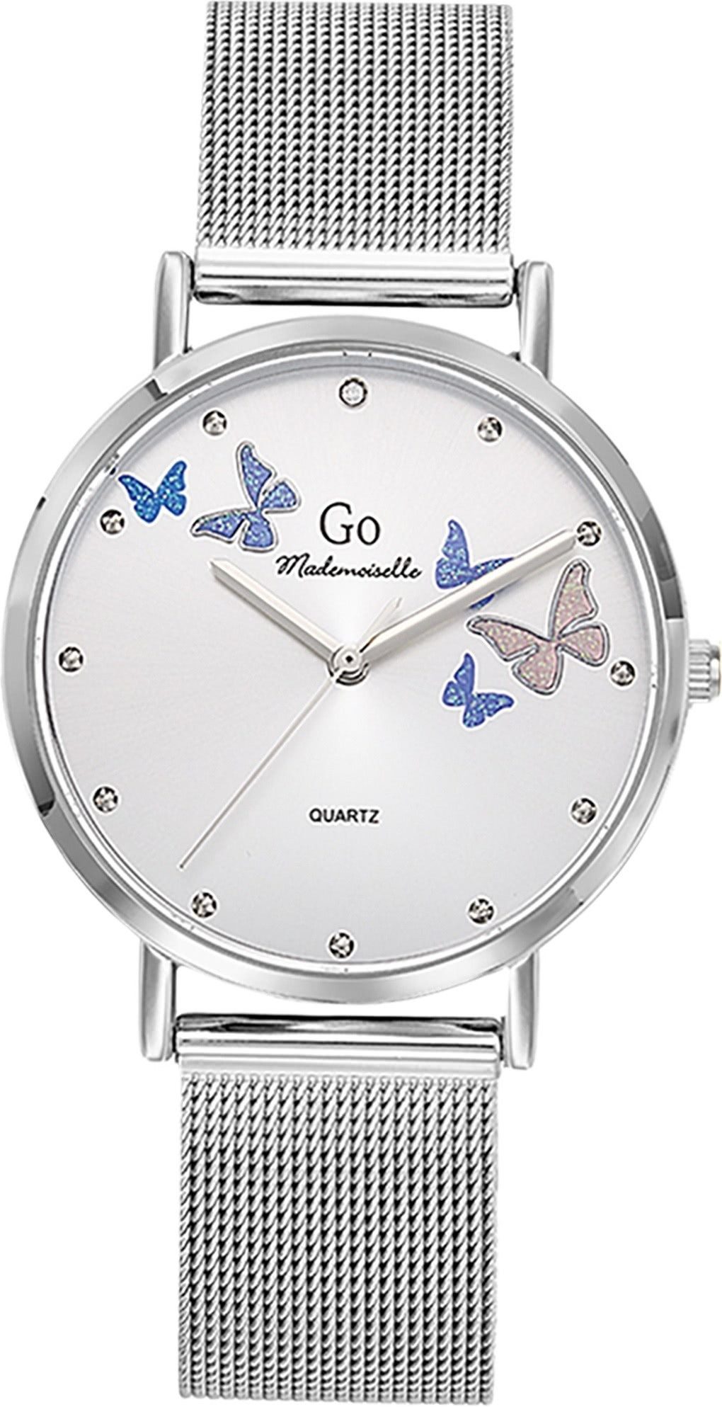 Girl Only Quarzuhr Girl Only Damenuhr Edelstahl silber, (Analoguhr), Damenuhr GO silber, mittel (ca. 34mm) Edelstahlarmband, Elegant-Style
