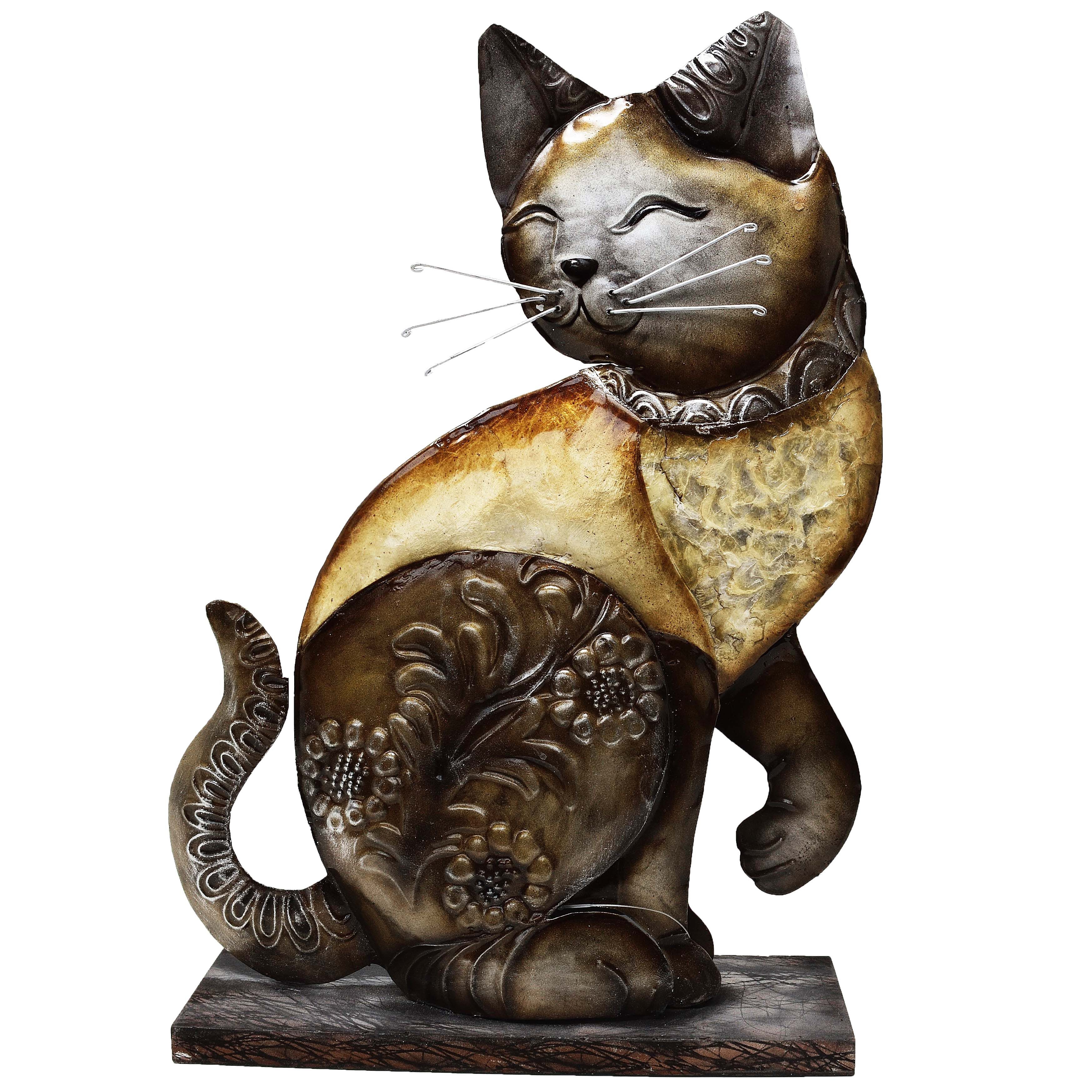 MystiCalls Dekofigur Dekofigur Katze sitzend - Tier Metallfigur Geschenk De günstig online kaufen