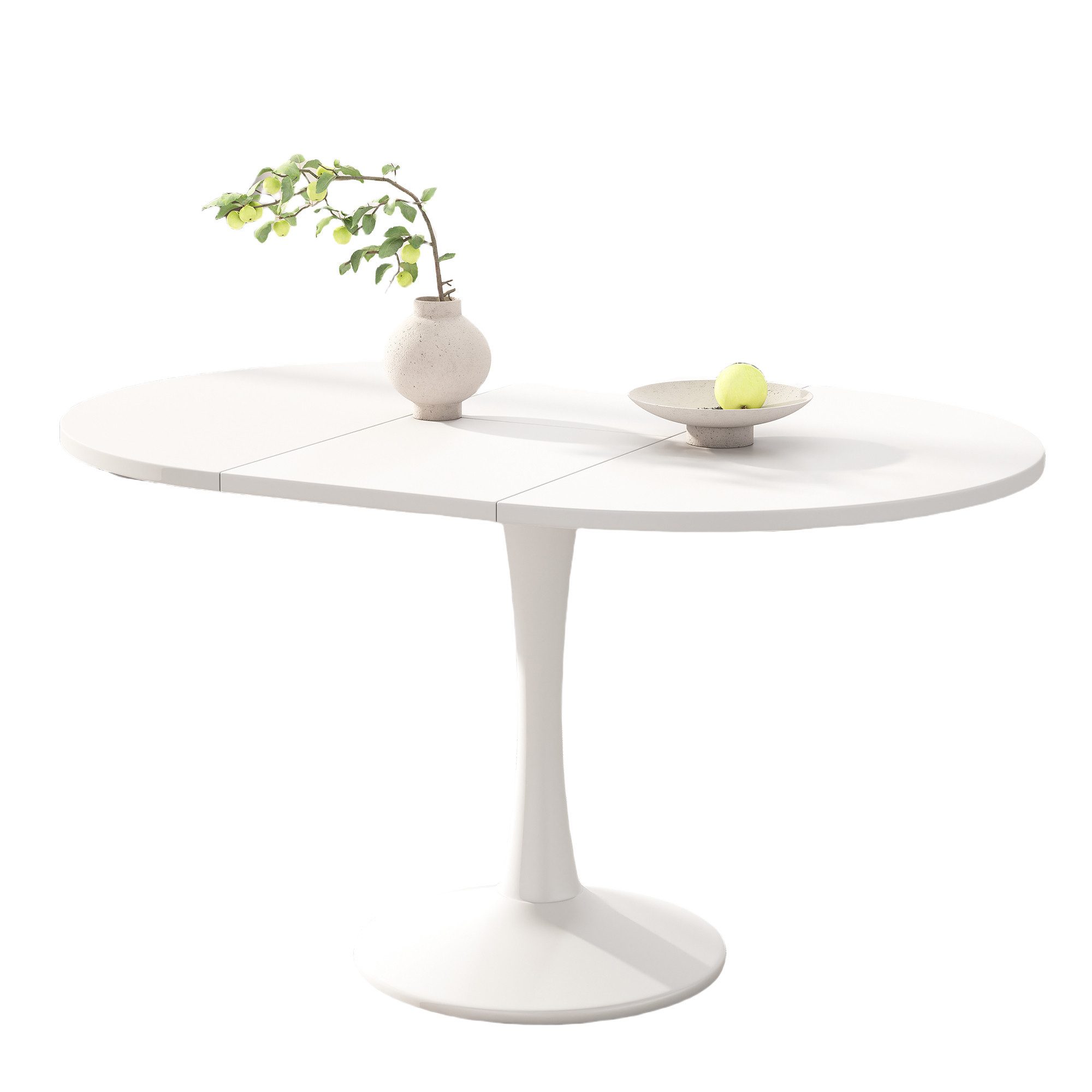 OKWISH Esstisch Ausziehbarer Esstisch (Küchentisch, Stehtisch, Tisch, Wohnzimmertisch, 1-St., ovaler, schlichter Kaffee-Freizeittisch), 100/140 x 100 x 75 cm