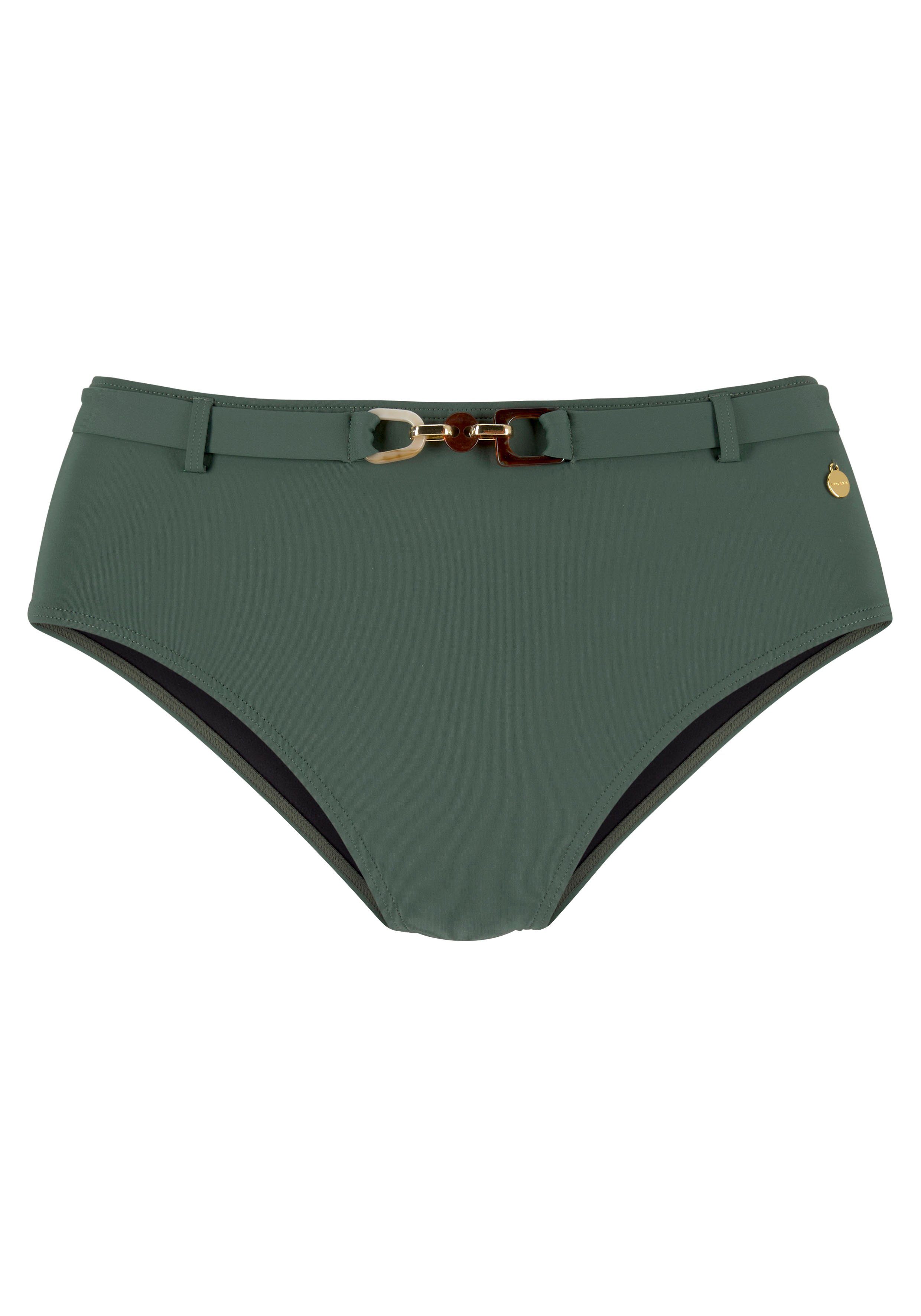 LASCANA Highwaist-Bikini-Hose Yves mit edlen Zieraccessoire günstig online kaufen