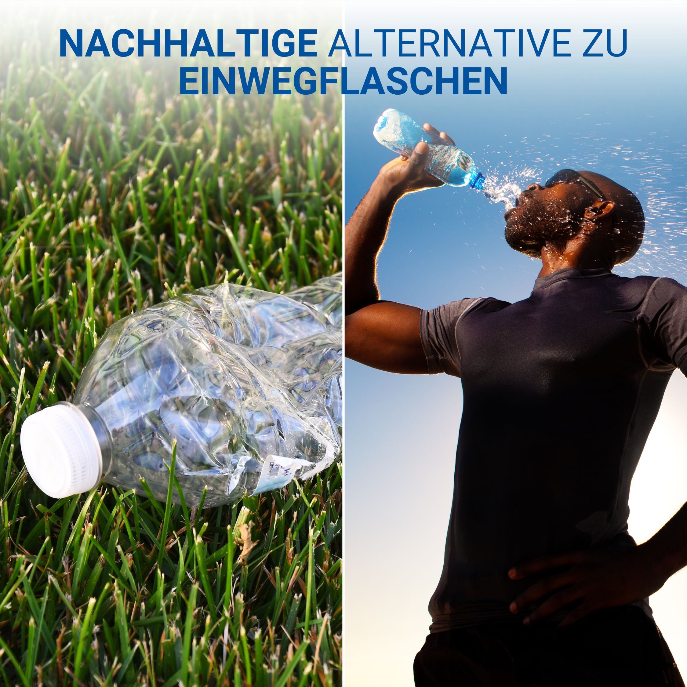 elasto Trinkflasche 1 L Wasserflasche "Pure" Tritanflasche mit Trägerband, Made in Germany, Spülmaschinenfest, Leicht zu reinigen, Sportflasche – Bild 4 von 5