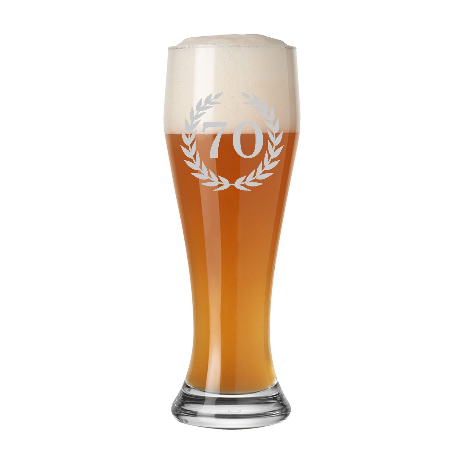 Bierglas 70. Jubiläum Weizenbierglas mit Gravur 0,5 l