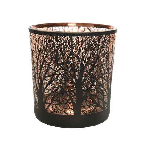 Kaemingk Teelichthalter Kerzenhalter Teelichthalter Advent Weihnachten Baum schwarz Ø7 x 8 cm