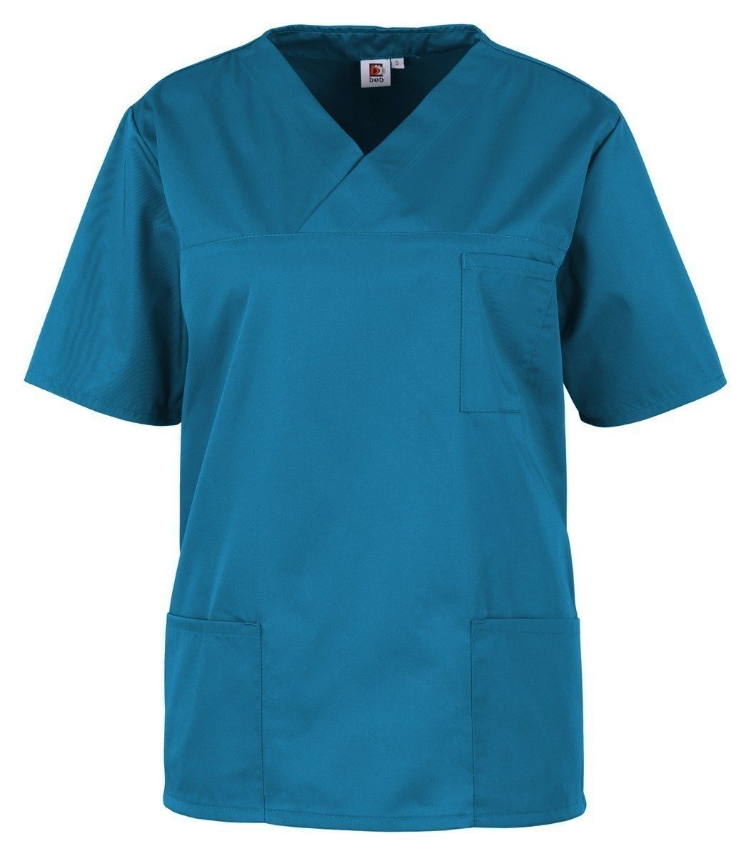 BEB Schlupfbluse beb Basic Kasack Unisex Kurzarm Petrol